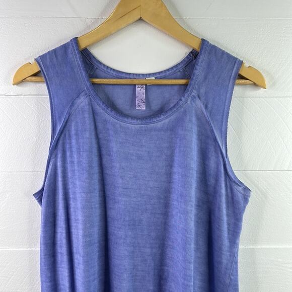 ALYA By Francesca's Blue Peplum‎ Raw Hem Tank Top Shirt Size Large - Picture 5 of 12
